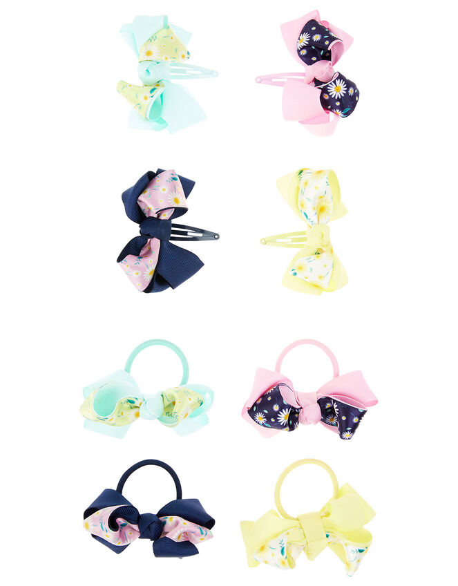 Daisy Print Bow Hair Accessory Set, , large