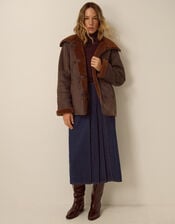 Holly Faux Suede Coat , Tan (TAN), large