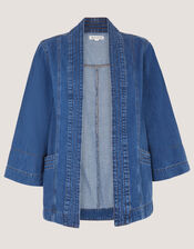 Lorna Kimono Denim Jacket, Blue (MID AUTHENTIC BLUE), large