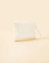 Satin Quilted Bridal Envelope Clutch Bag, , large