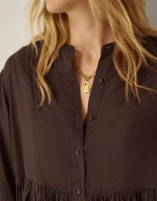 Sandy Relaxed Blouse, Brown (CHOCOLATE), large