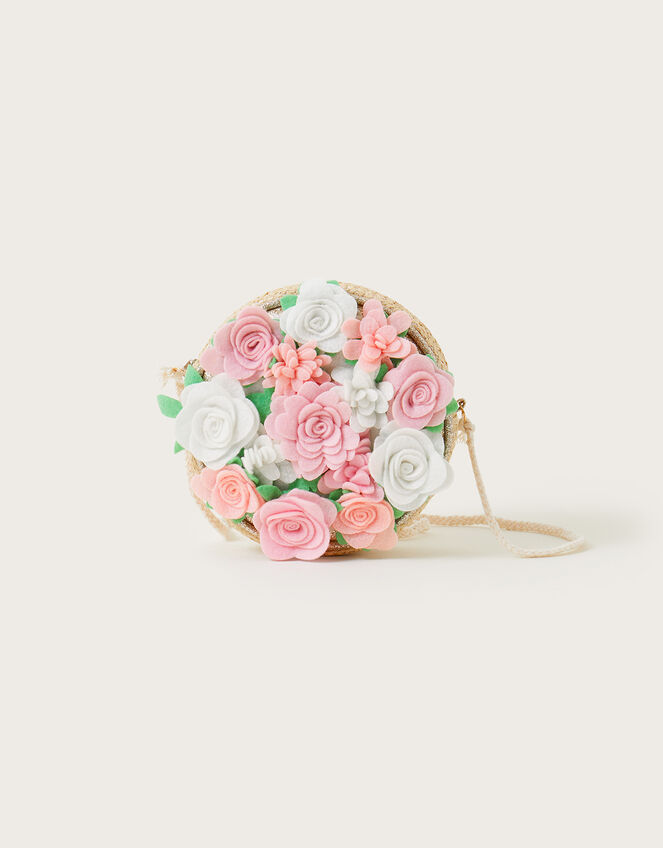 Felt Flower Round Bag, , large