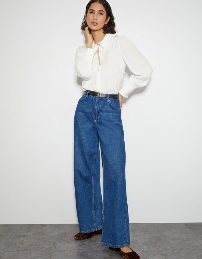 Fifi Frill Collar shirt, White (WHITE), large