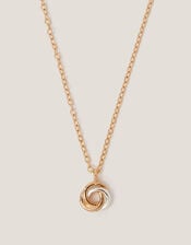 Two Tone Twisted Circle Pendant Necklace , , large