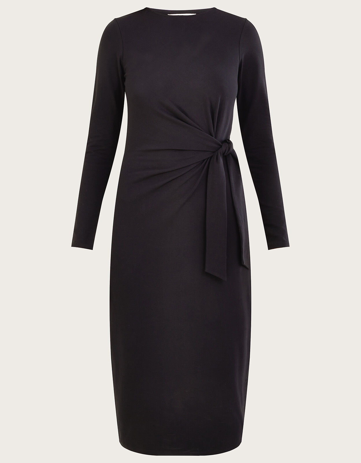 Black long sleeve jersey dress cheap