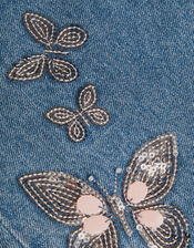 Butterfly Sequin Wide Leg Jeans, Blue (BLUE), large