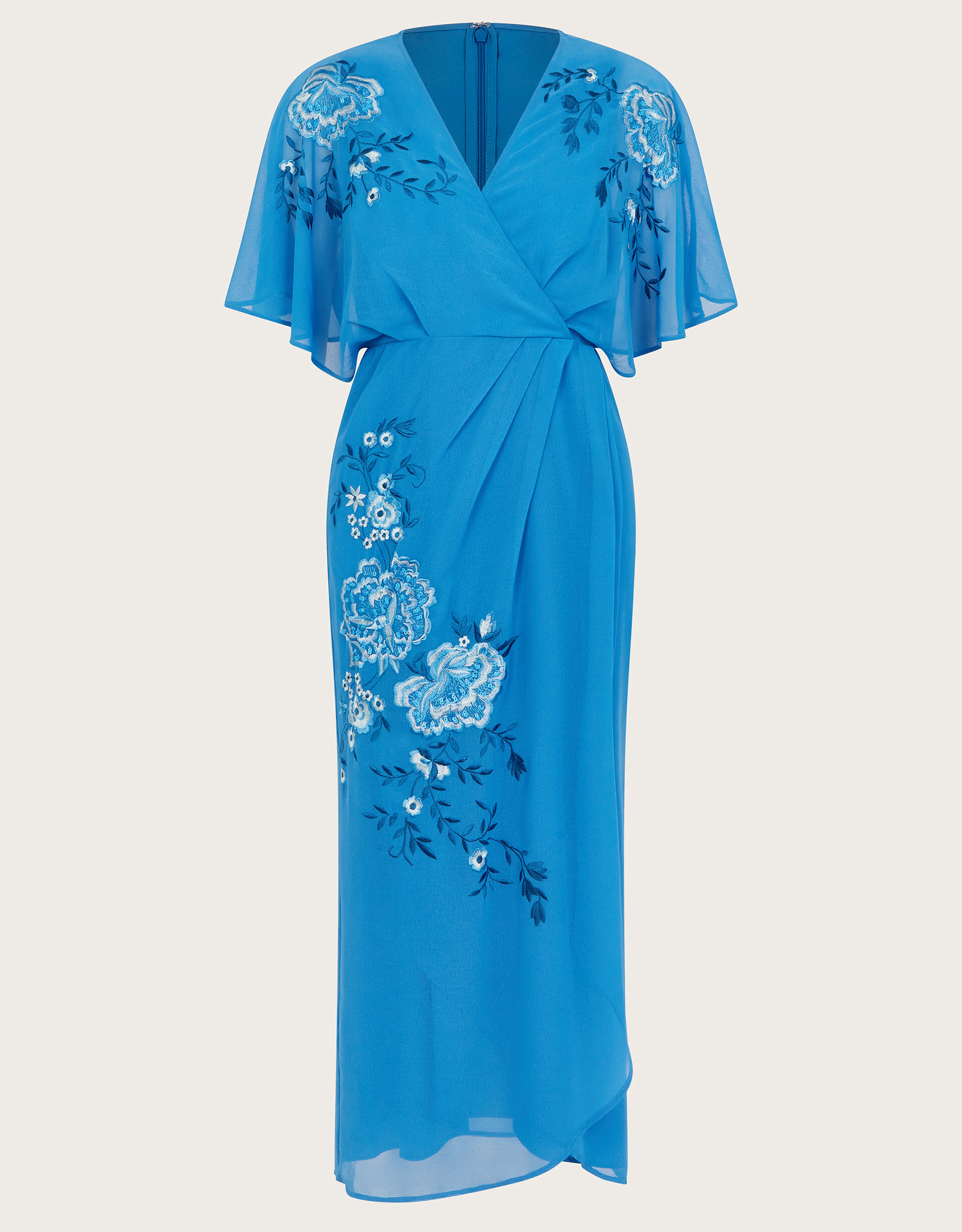 Lyla Floral Embellished Midi Dress Blue Evening Dresses Monsoon ROI
