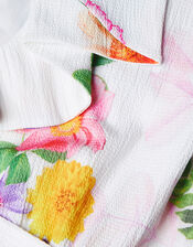 Digital Floral Print Frill Jumpsuit, Ivory (IVORY), large