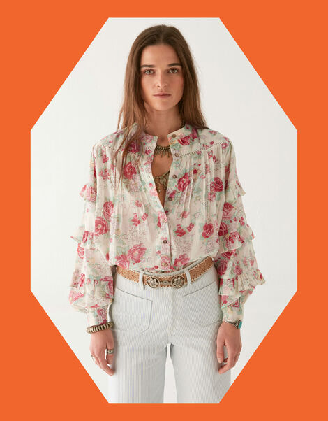 Maison Hotel Floral Lolita Blouse, Multi (MULTI), large