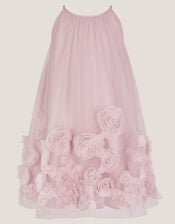 3D Rose Swing Dress, Pink (DUSKY PINK), large