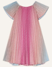 Rainbow Shimmer Pleated Dress, Multi (MULTI), large