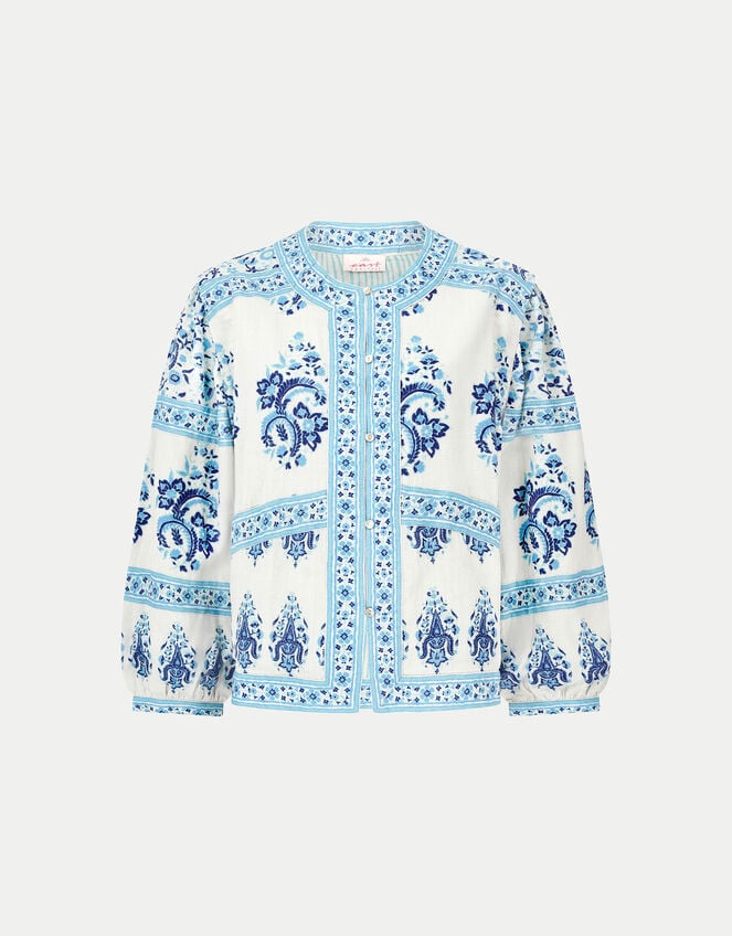 East Rita Floral Print Jacket, Blue (BLUE), large