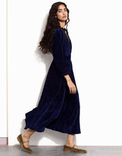 East Velvet Maxi Dress, Blue (NAVY), large