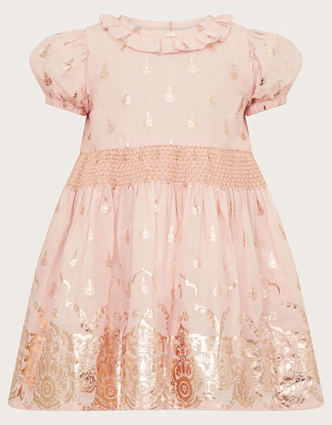 Baby Border Foil Dress, Pink (PALE PINK), large