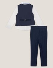 Harry 4-Piece Herringbone Suit with Tie, Blue (NAVY), large