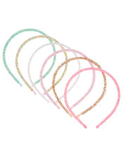 Rainbow Glitter Hair Band Set, , large