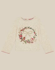 Christmas Wreath Top, Ivory (IVORY), large