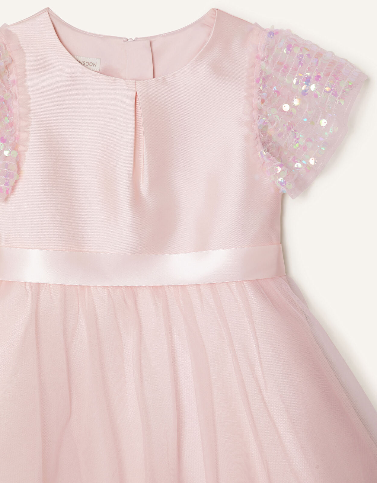 Sequin Duchess Twill High Low Dress Pink Girls Dresses