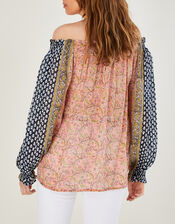 Gabriella Off-Shoulder Blouse in Sustainable Viscose, Orange (CORAL), large
