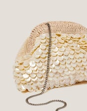 Saya Shell Embellished Clutch Bag, , large