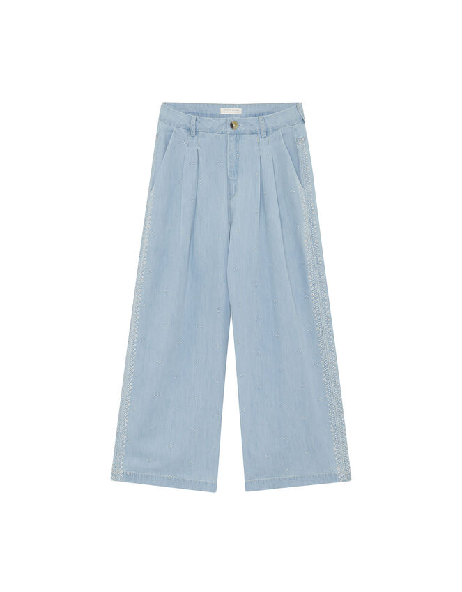 Maison Hotel Wide-Leg Trousers, Blue (PALE BLUE), large
