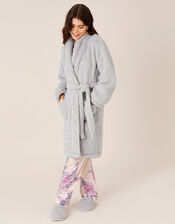 Lounge Fluffy Dressing Gown, Grey (GREY), large