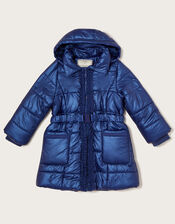 Shimmer Padded Coat, Blue (BLUE), large