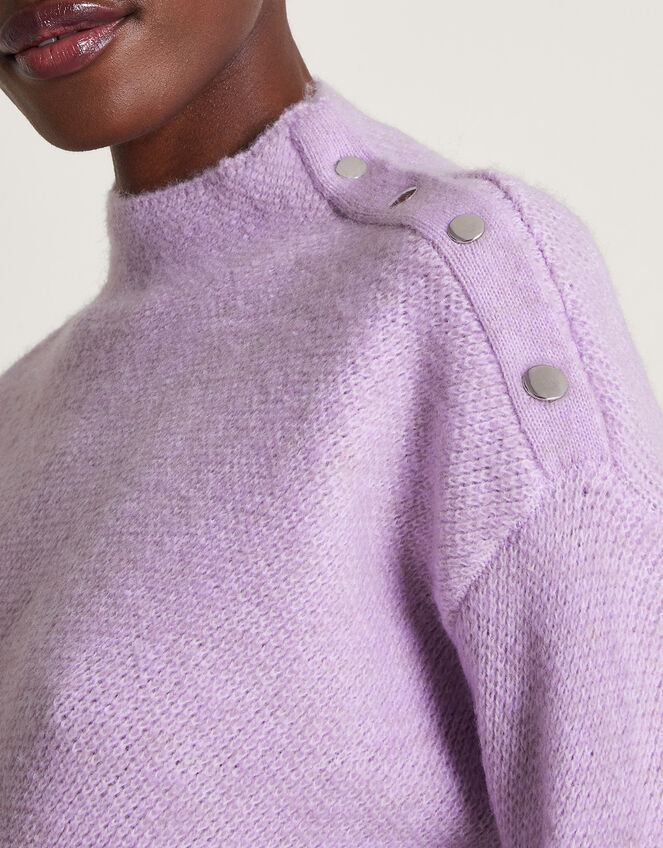 Billie Button Jumper, Purple (LILAC), large