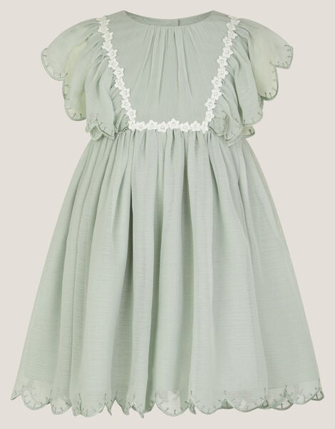 Baby Summer Scallop Dress, Green (SAGE), large