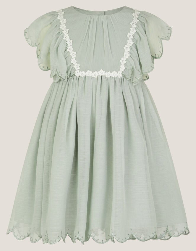 Baby Summer Scallop Dress, Green (SAGE), large