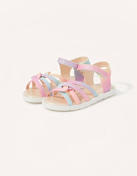 Pastel Rainbow Shimmer Sandals Multi, Multi (MULTI), large