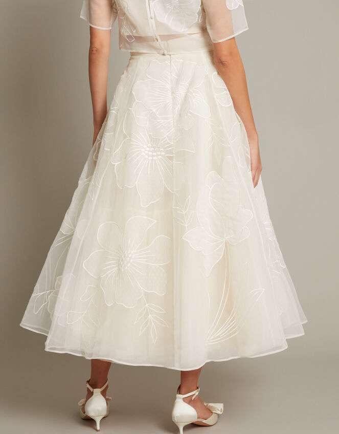 Rosie Embroidered Floral Wedding Skirt, Ivory (IVORY), large