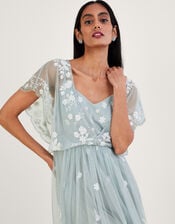 Sophie Embroidered Shorter Length Maxi Dress, Green (SAGE), large