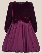 Maisie Velvet Bubble Hem Party Dress, Purple (PURPLE), large