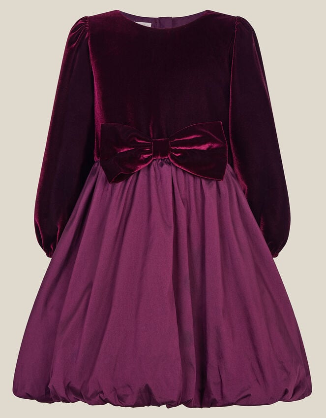 Maisie Velvet Bubble Hem Party Dress, Purple (PURPLE), large