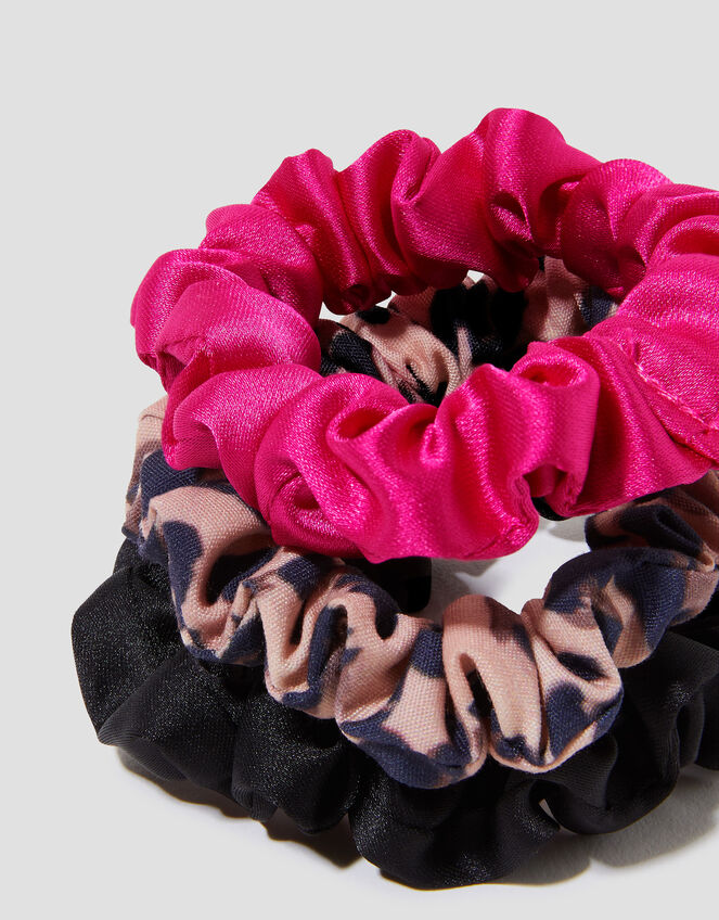 3-Pack Small Mix Hair Scrunchies, Brown (BROWN), large