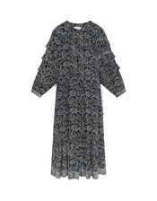 Maison Hotel Carmencita Ruffle Midi dress, Black (BLACK), large