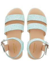 Edie Frosted Glitter Sandals, Green (MINT), large
