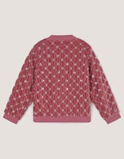 Gracie Embellished Velour Bomber Jacket, Pink (PINK), large