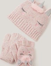 Unicorn Beanie Hat & Gloves Set, Multi (MULTI), large