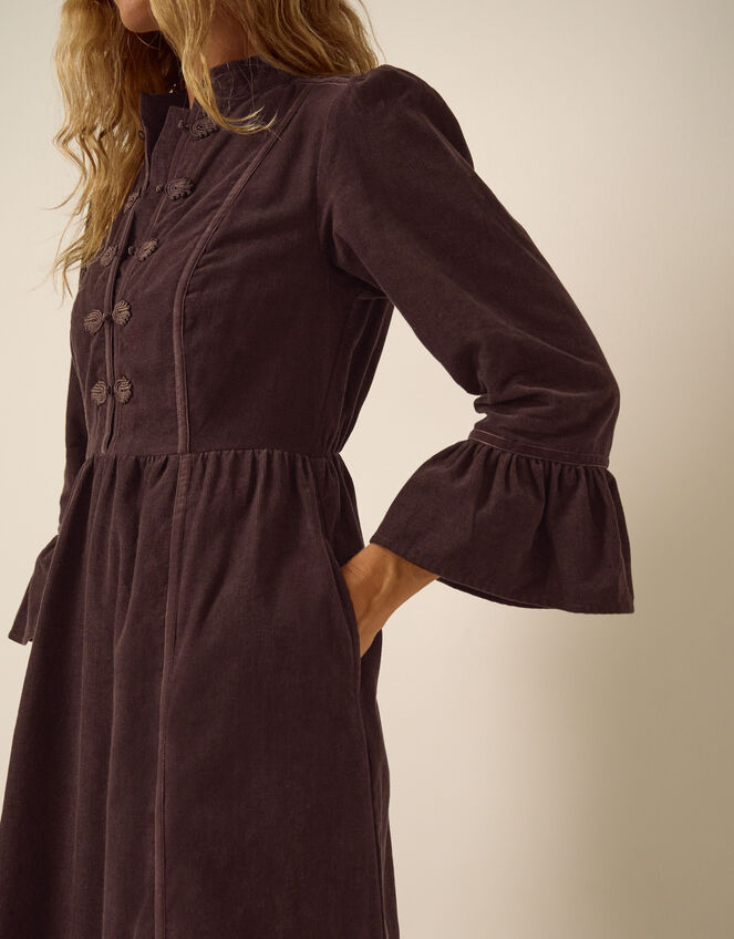 Valerie Corduroy Midi Dress, Brown (CHOCOLATE), large