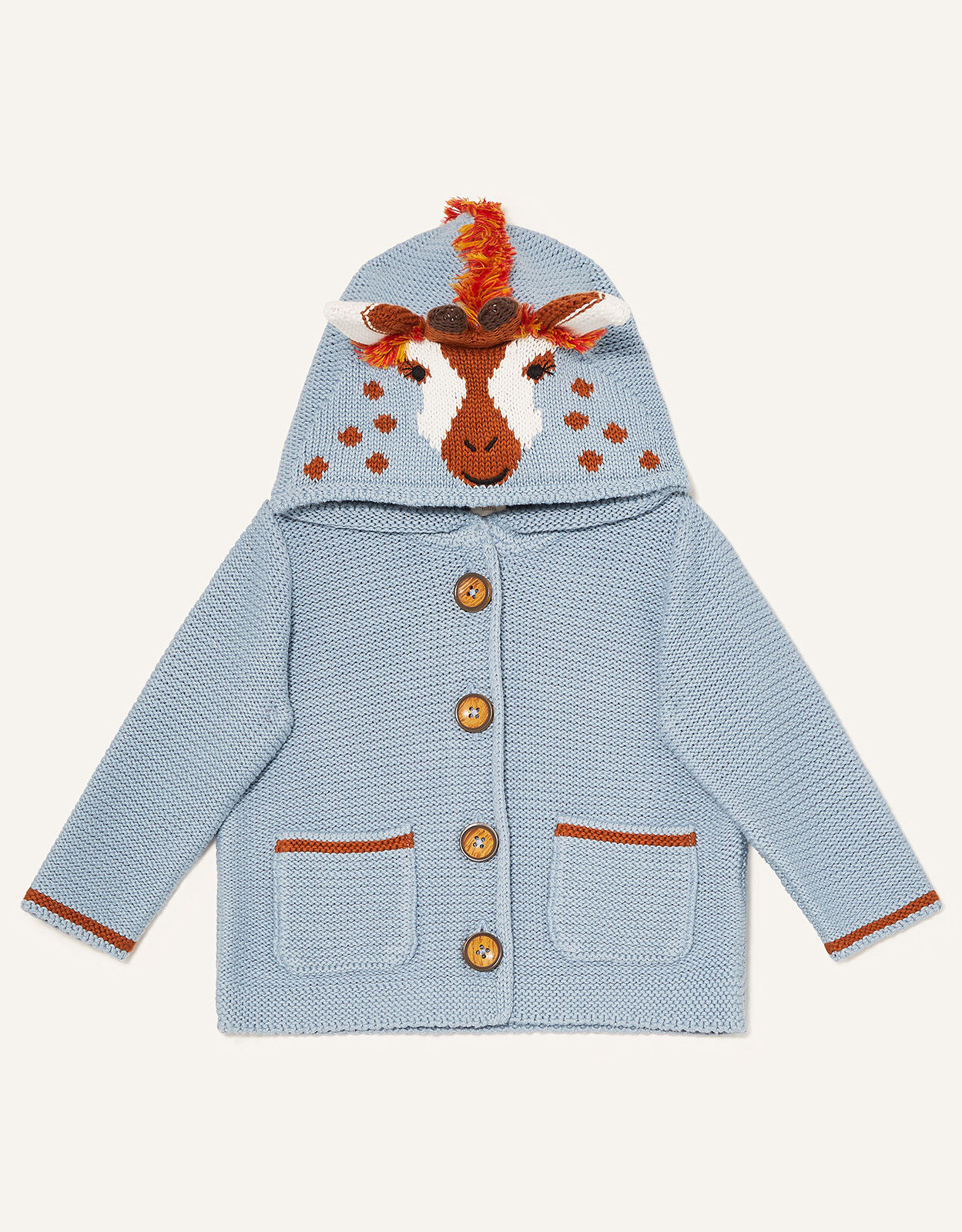 Newborn Giraffe Cardigan Blue Newborn Cardigans Monsoon Global
