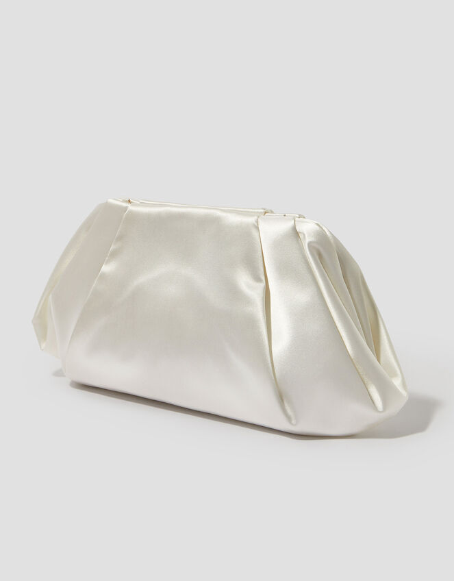 Oona Pleat Satin Clutch Bag, , large