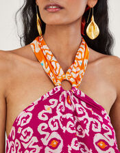 Bandhani Print Halter Ring Cami Top in LENZING™ ECOVERO™ , Pink (PINK), large