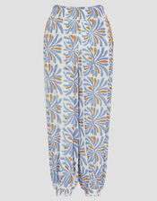 Cece Woodblock Print Harem Pants, Blue (BLUE), large