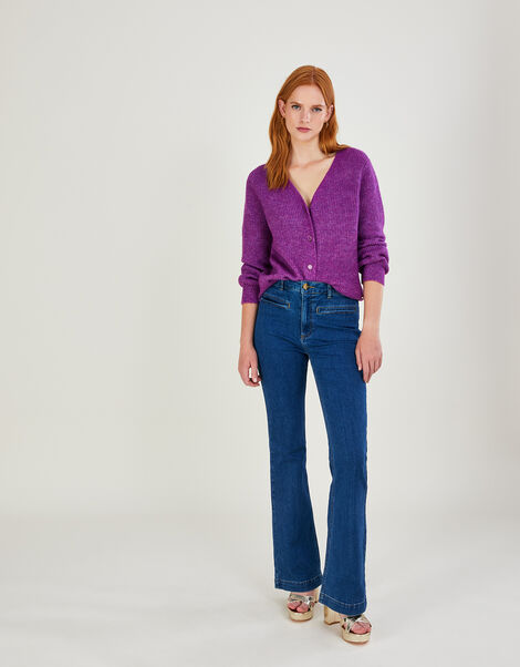Flared Denim Jeans with Sustainable Cotton, Blue (DENIM BLUE), large