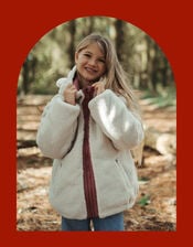 T&ouml;astie Reversible Teddy Fleece Puffer Jacket, Pink (PINK), large