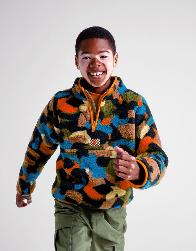 Abstract Camo Fleece Green