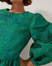 Jolene Jacquard Mini Dress, Green (GREEN), large