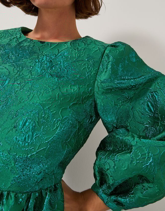 Jolene Jacquard Mini Dress, Green (GREEN), large